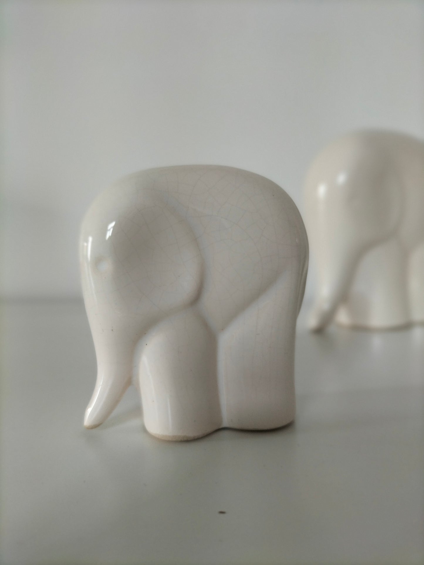 Trio d'éléphants en céramique