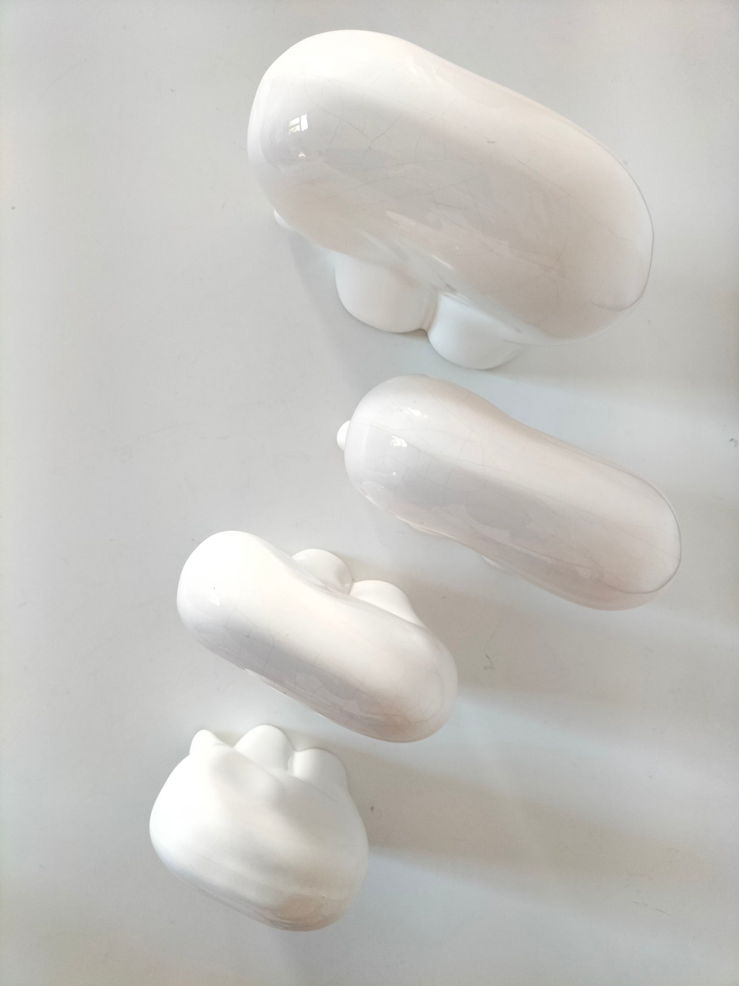 Ensemble de 4 éléphants en céramique