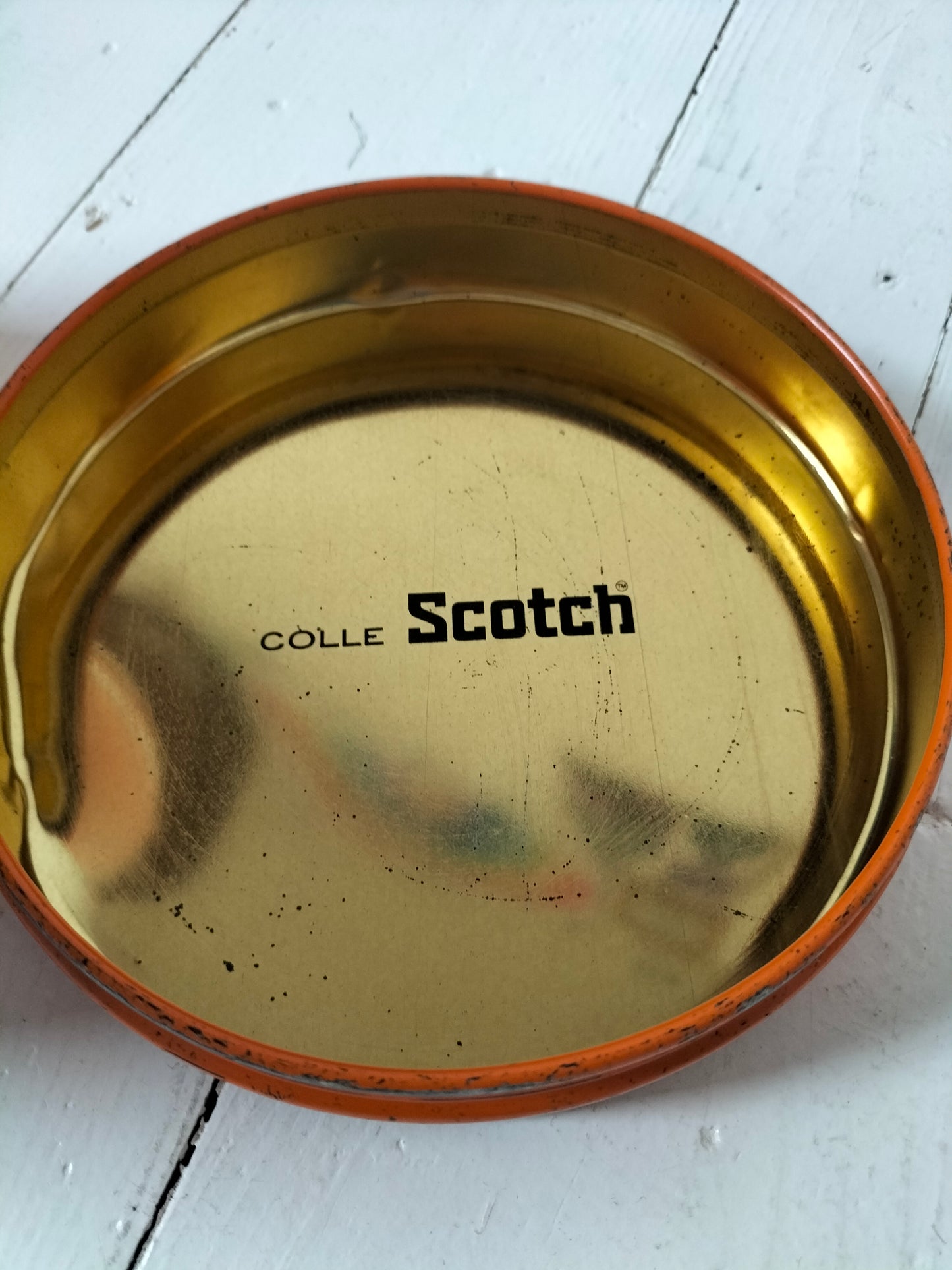 Boîte métallique publicitaire Scotch décor chat