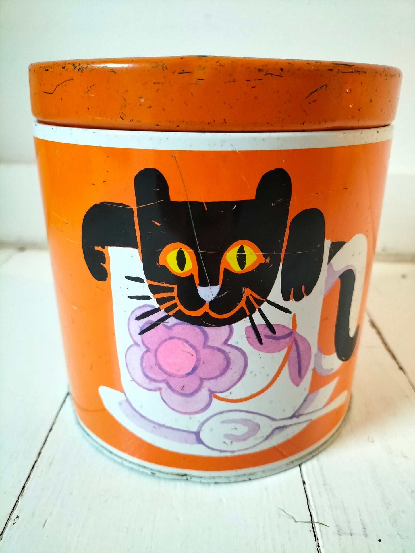 Boîte métallique publicitaire Scotch décor chat