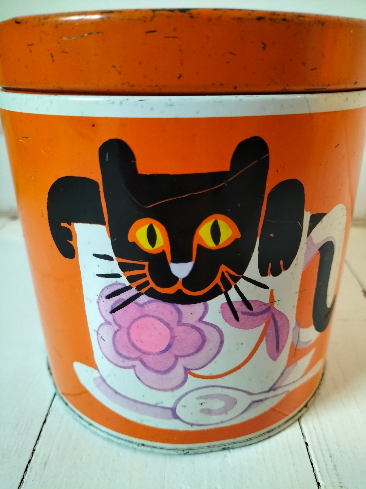 Boîte métallique publicitaire Scotch décor chat