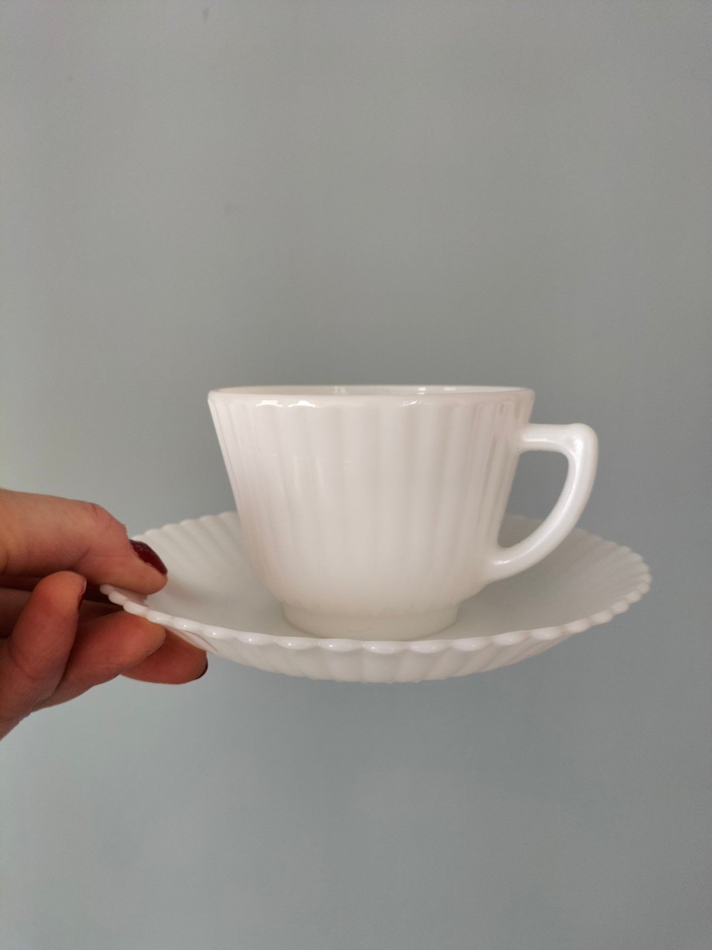 Ensemble de 4 tasses + sous-tasses MacBeth-Evans Petalware USA