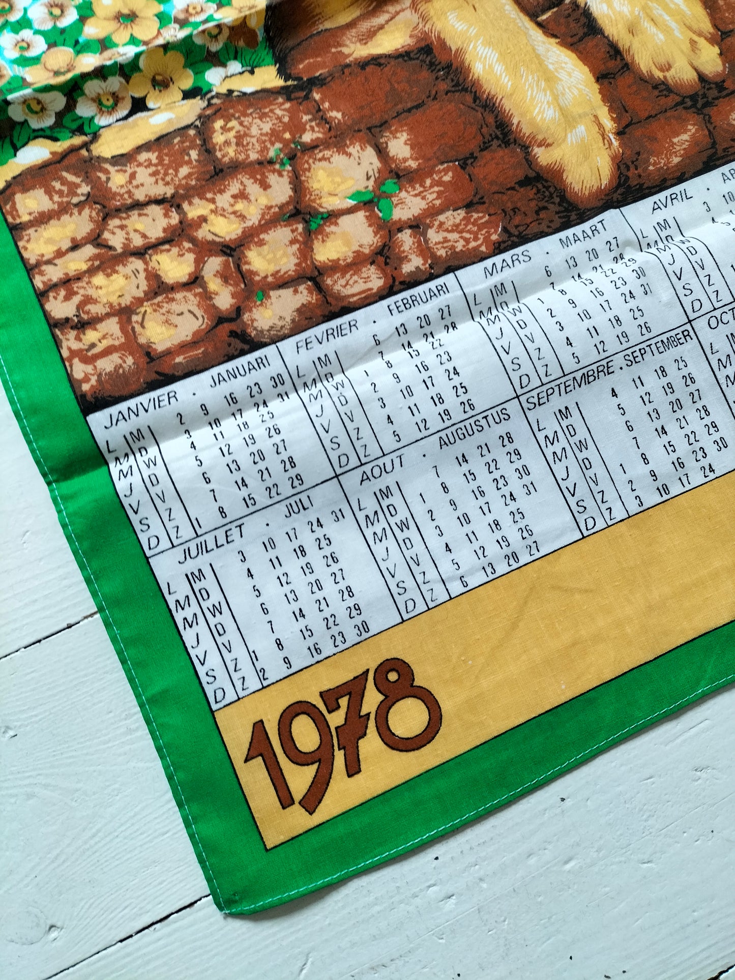 Torchon calendrier 1978