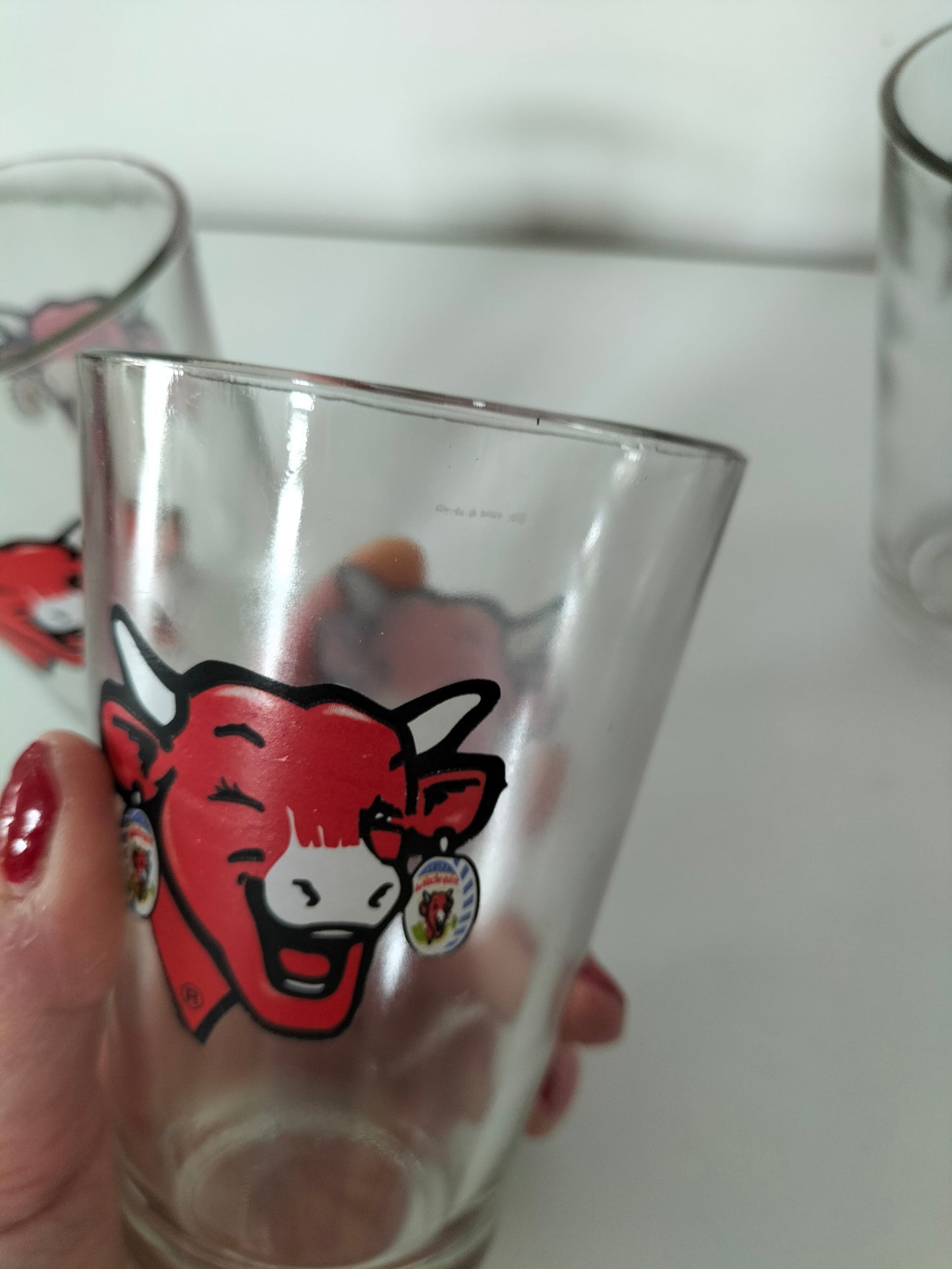 Ensemble de 4 verres publicitaires La Vache qui rit