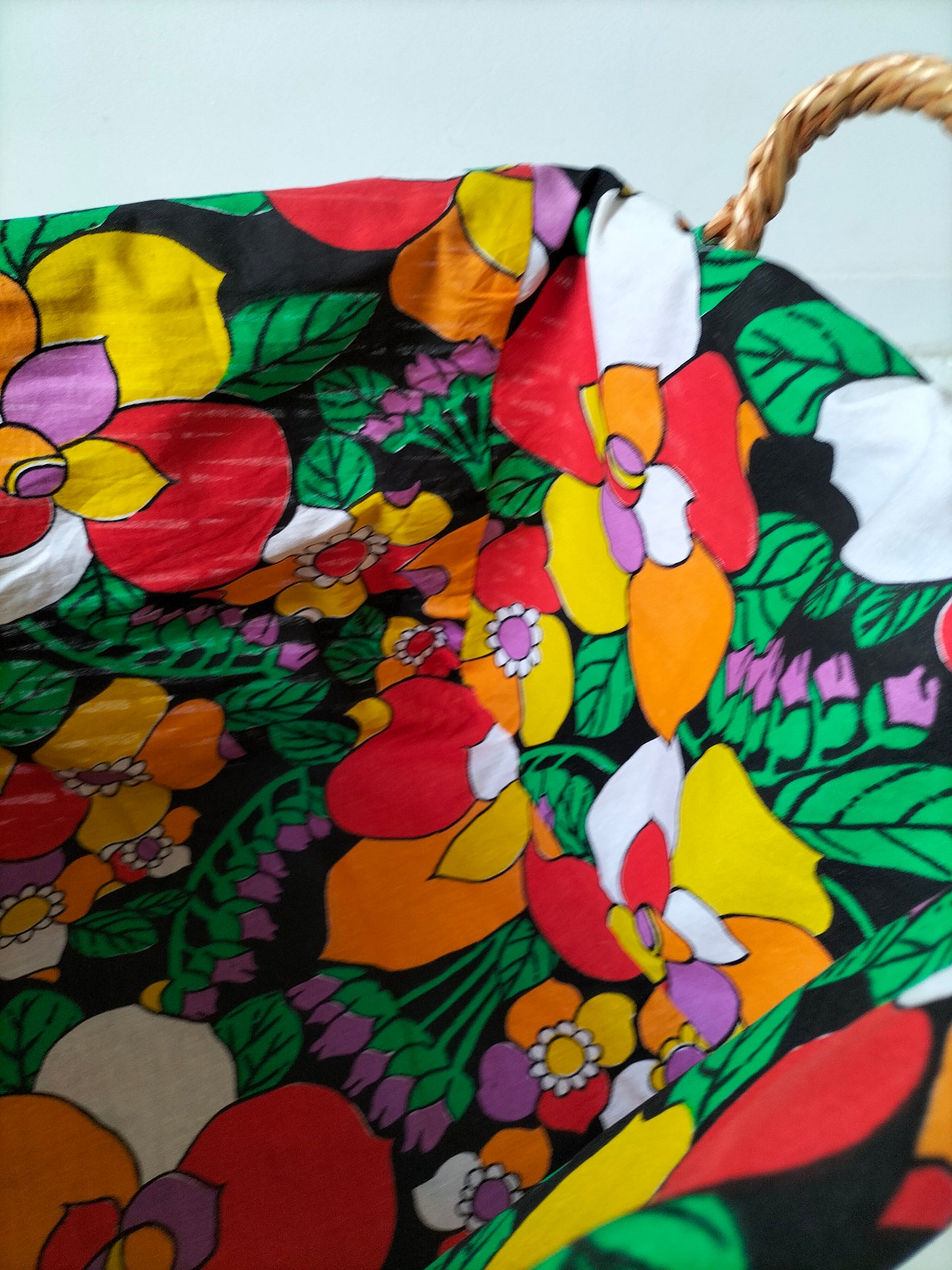 Panier en osier et tissu