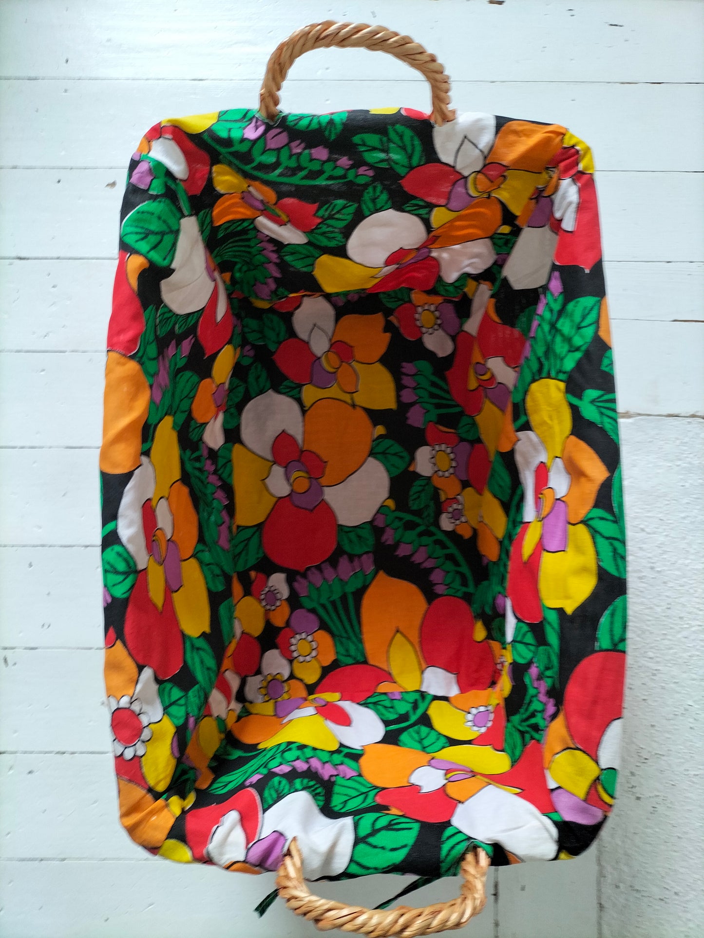 Panier en osier et tissu