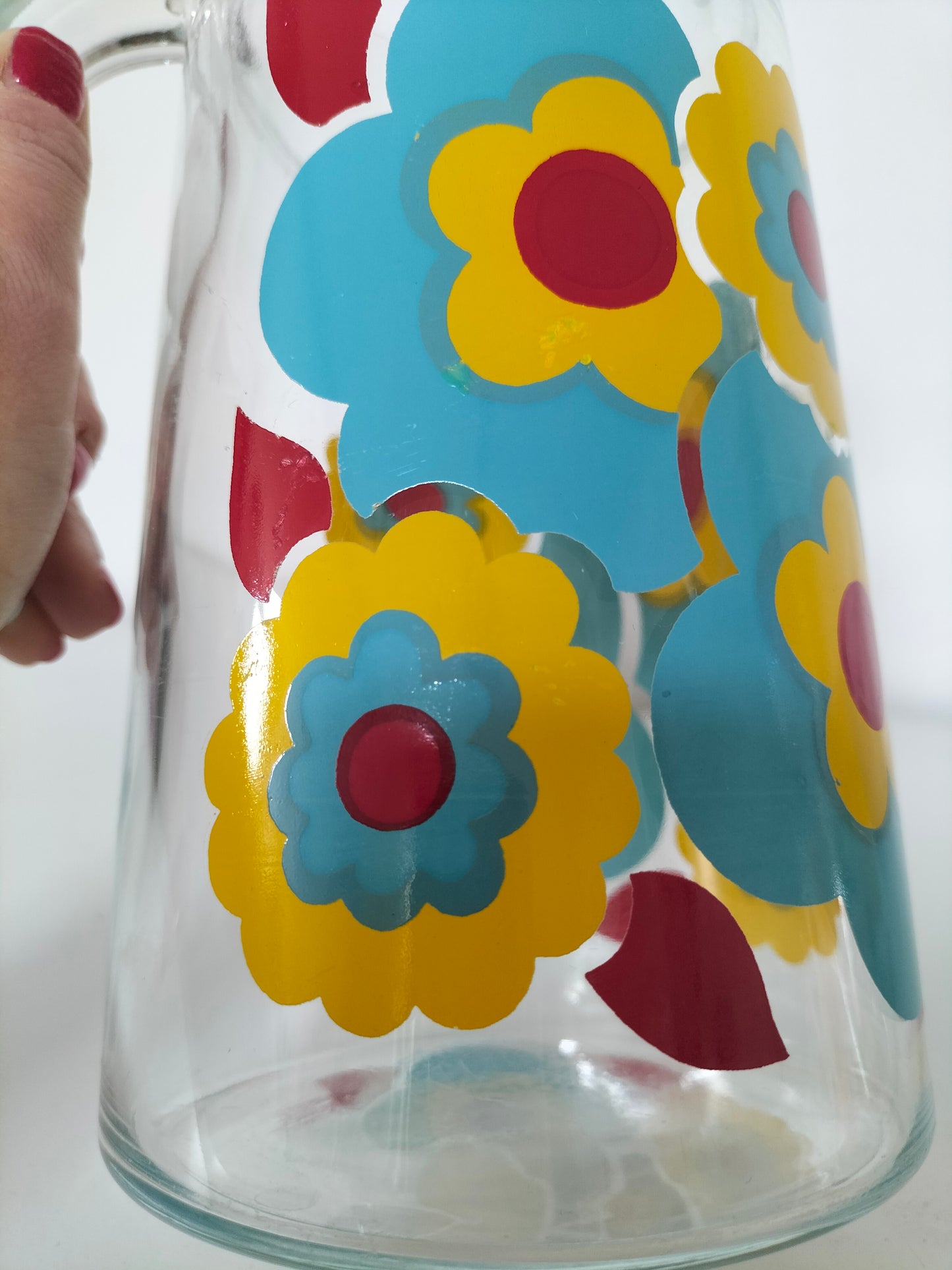 Carafe en verre décor Lotus (Arcopal)
