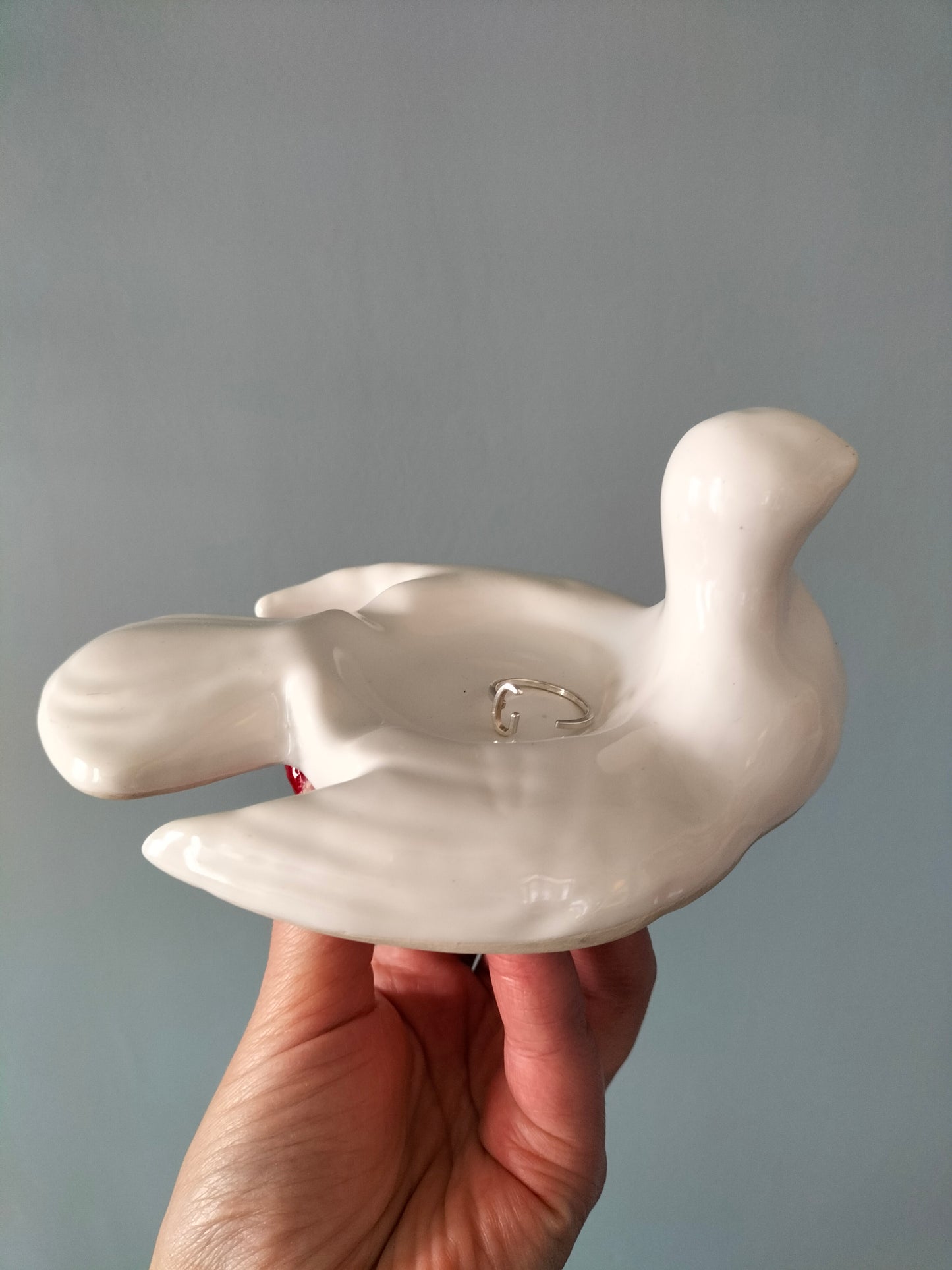Cendrier/ vide-poches colombe en céramique
