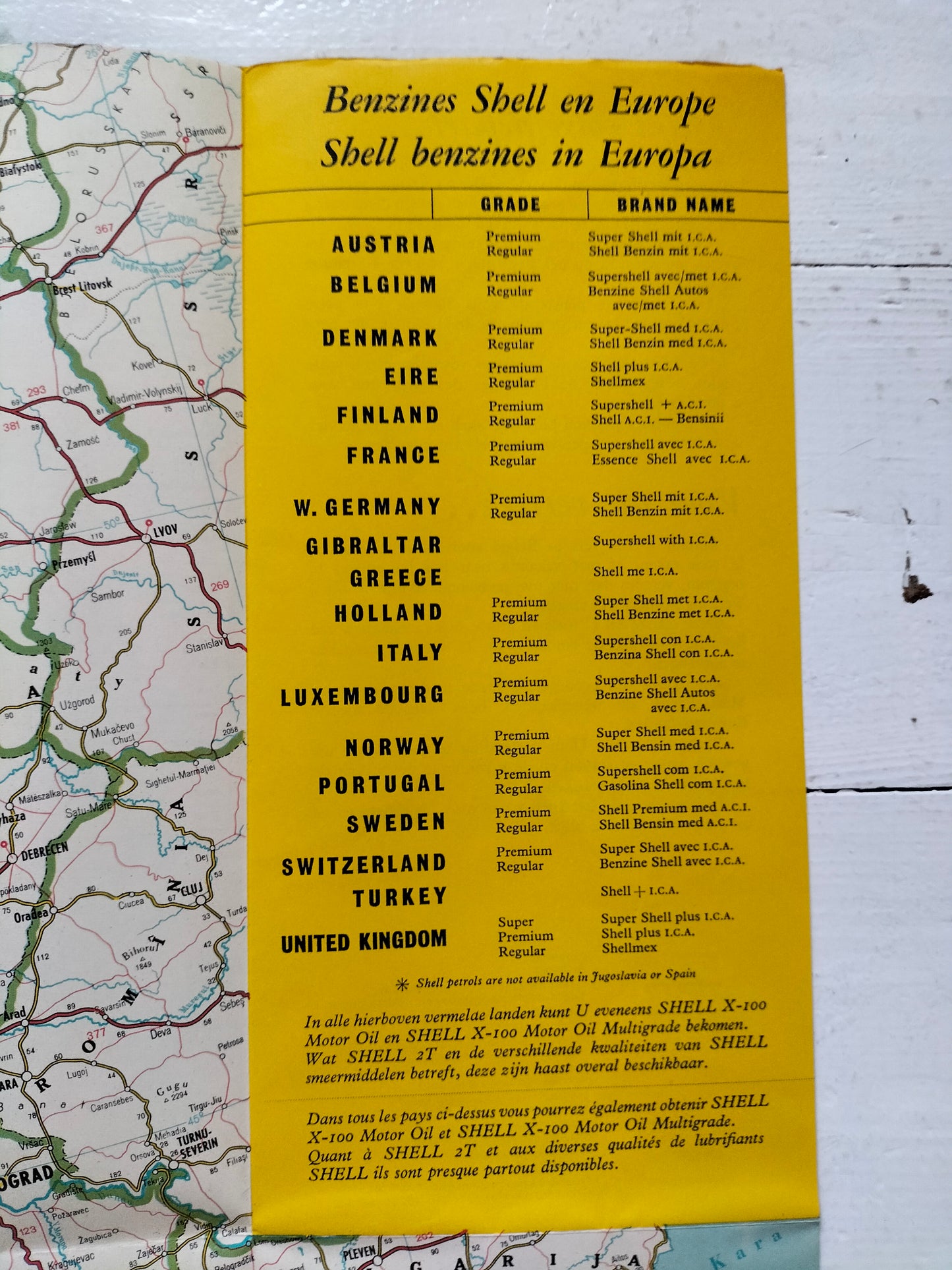 Ancienne carte routière années 60 au choix