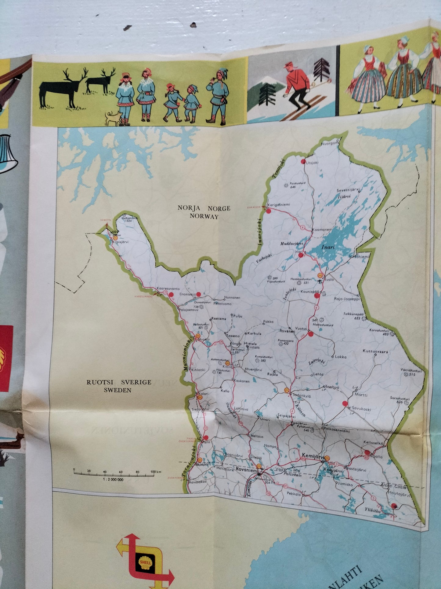 Ancienne carte routière années 60 au choix