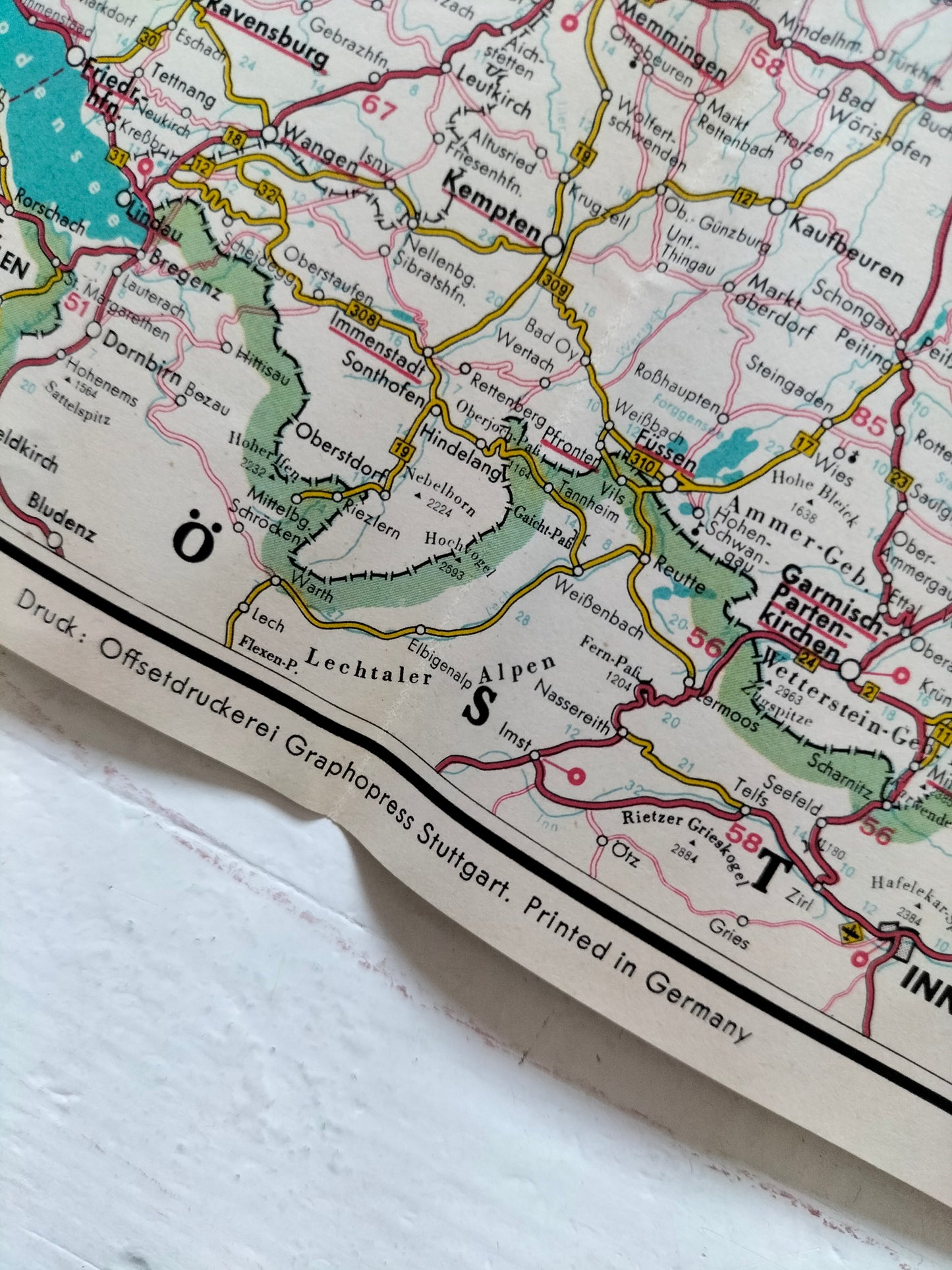 Ancienne carte routière années 60 au choix