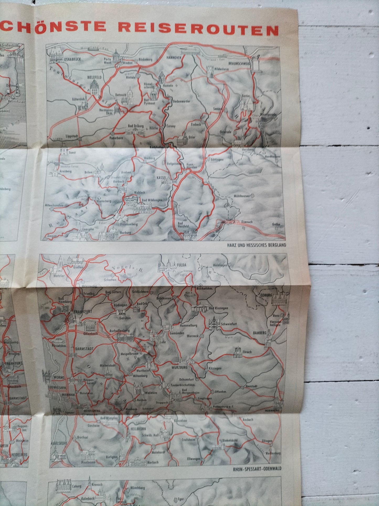 Ancienne carte routière années 60 au choix