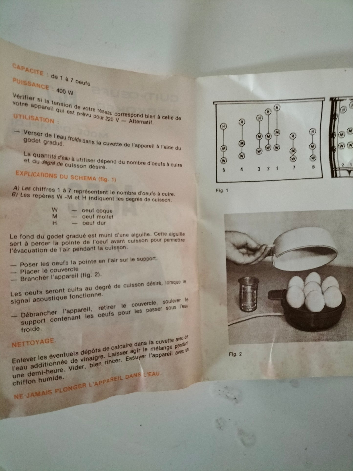 Cuiseur à œufs ACEC neuf et boîte d'origine