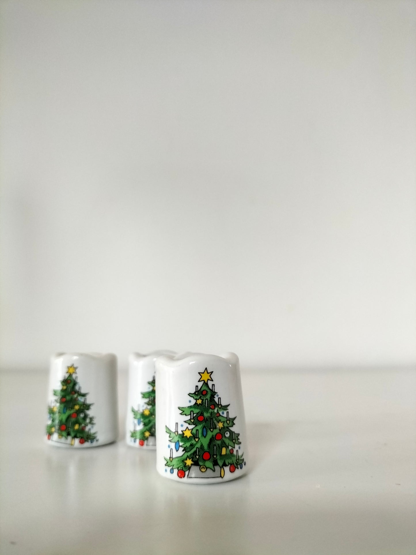 Mini-bougeoir de Noël en porcelaine (à l'unité)