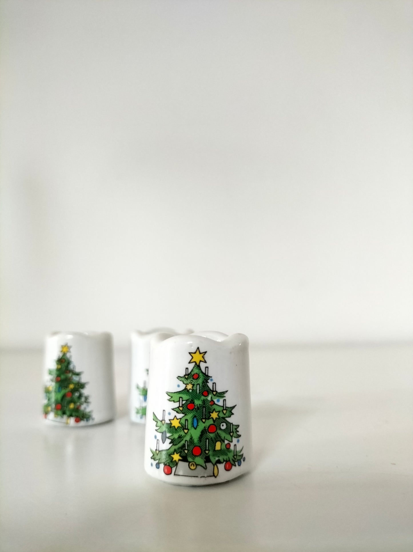 Mini-bougeoir de Noël en porcelaine (à l'unité)