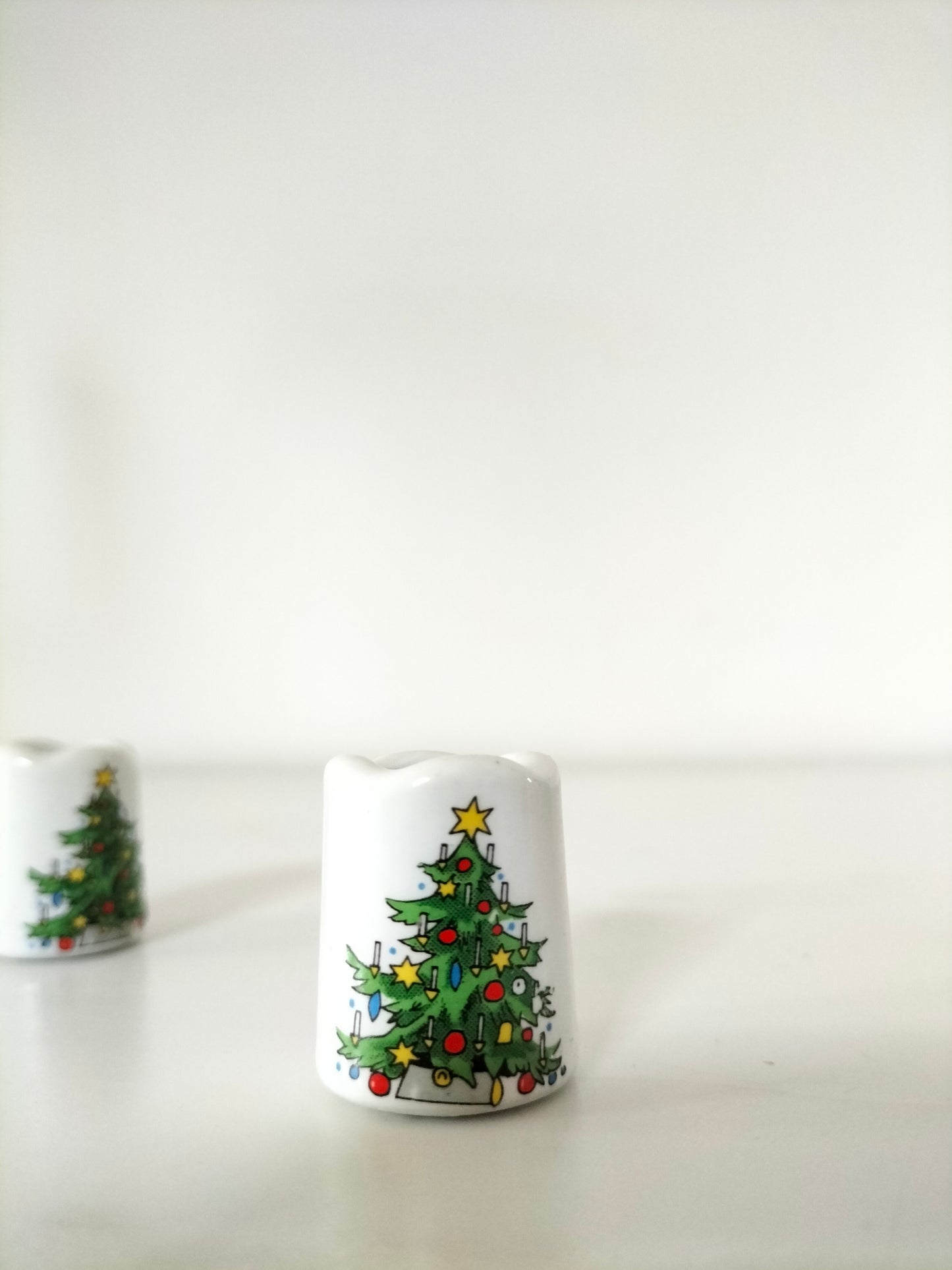 Mini-bougeoir de Noël en porcelaine (à l'unité)