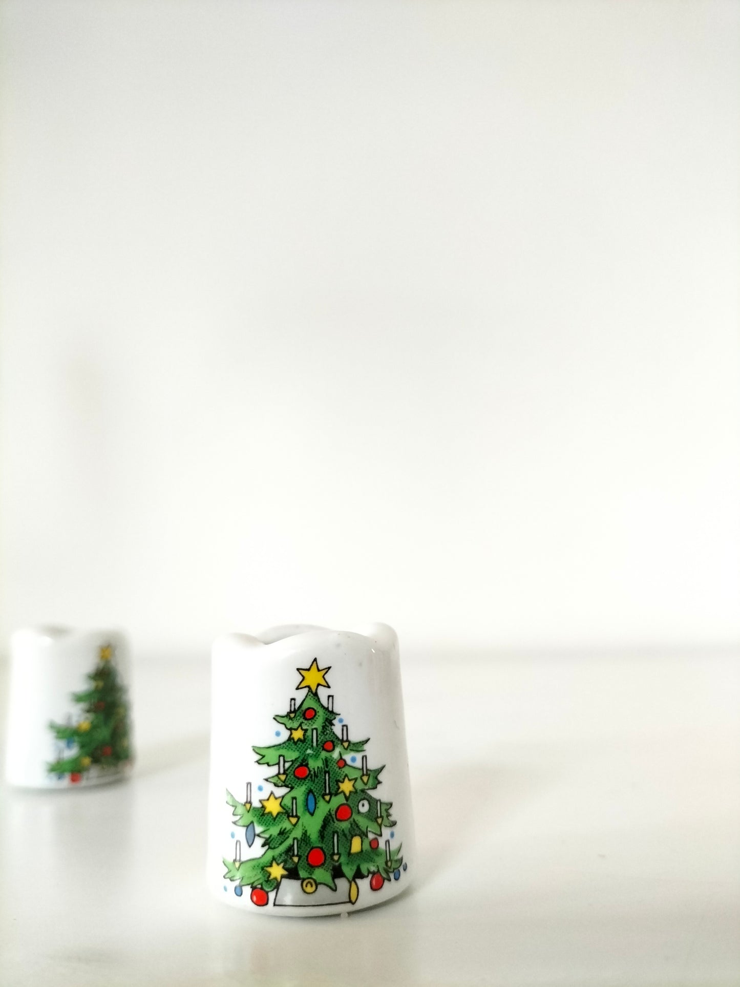 Mini-bougeoir de Noël en porcelaine (à l'unité)