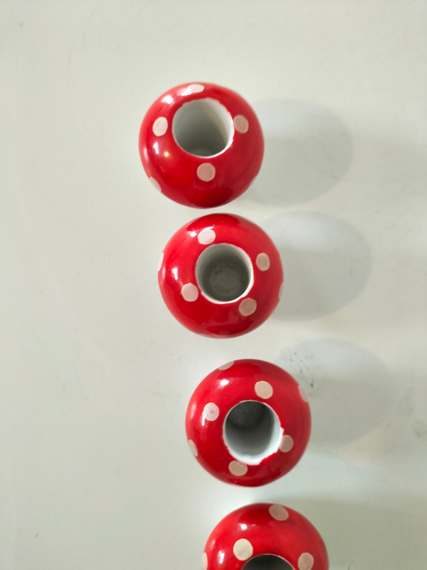 Duo de mini-bougeoirs champignon en porcelaine