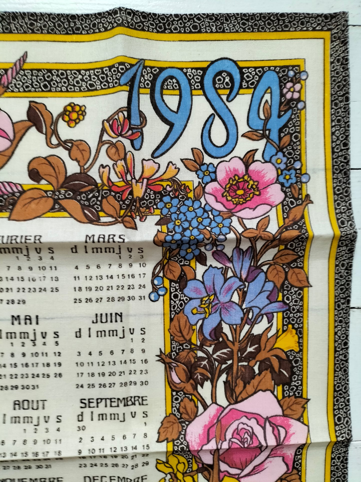 Torchon calendrier 1984