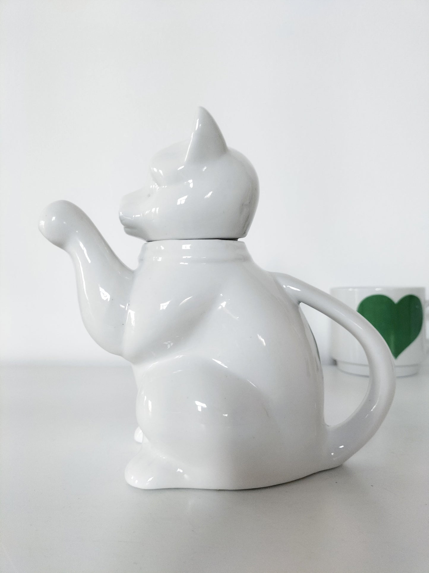 Petite théière cafetière chat en céramique