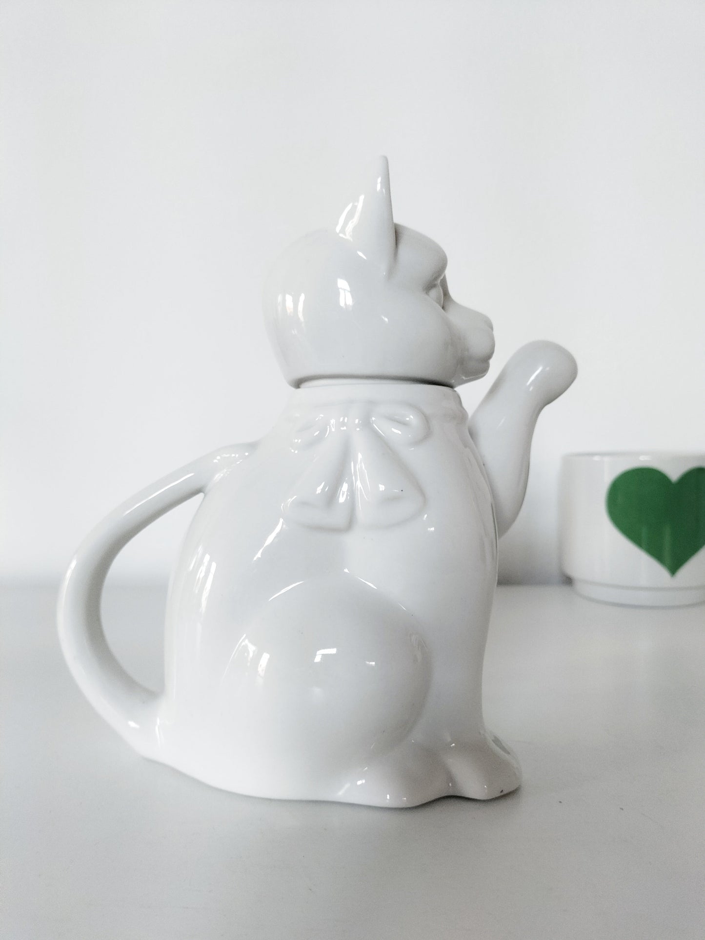Petite théière cafetière chat en céramique