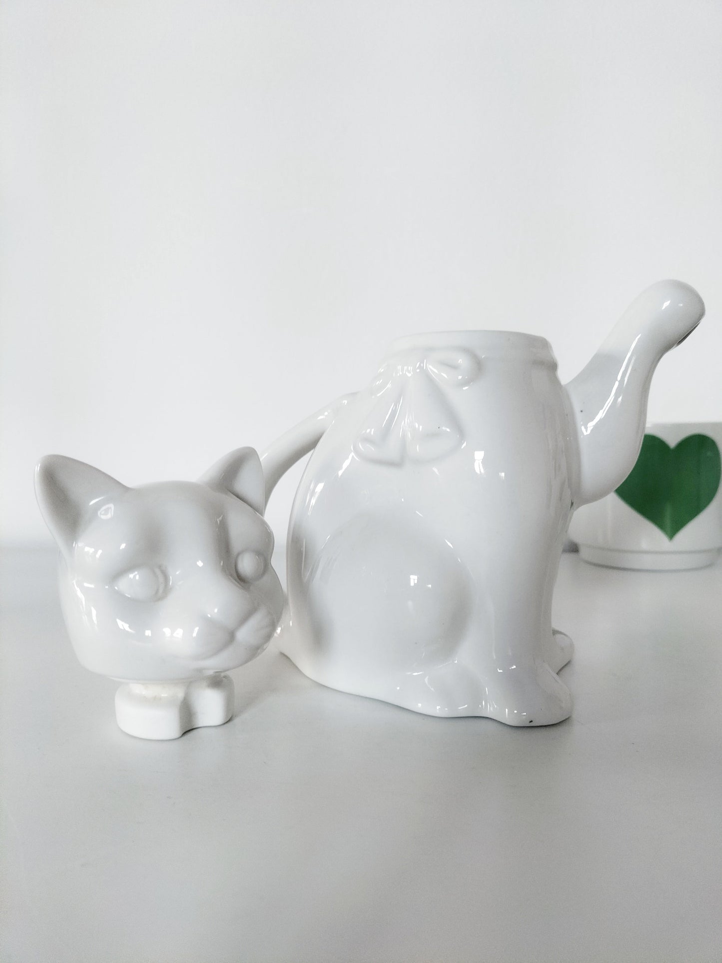 Petite théière cafetière chat en céramique