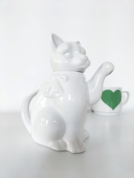 Petite théière cafetière chat en céramique