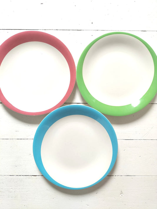 Trio assiettes plates Boch Atomic