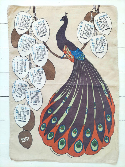 Torchon de cuisine calendrier 1981