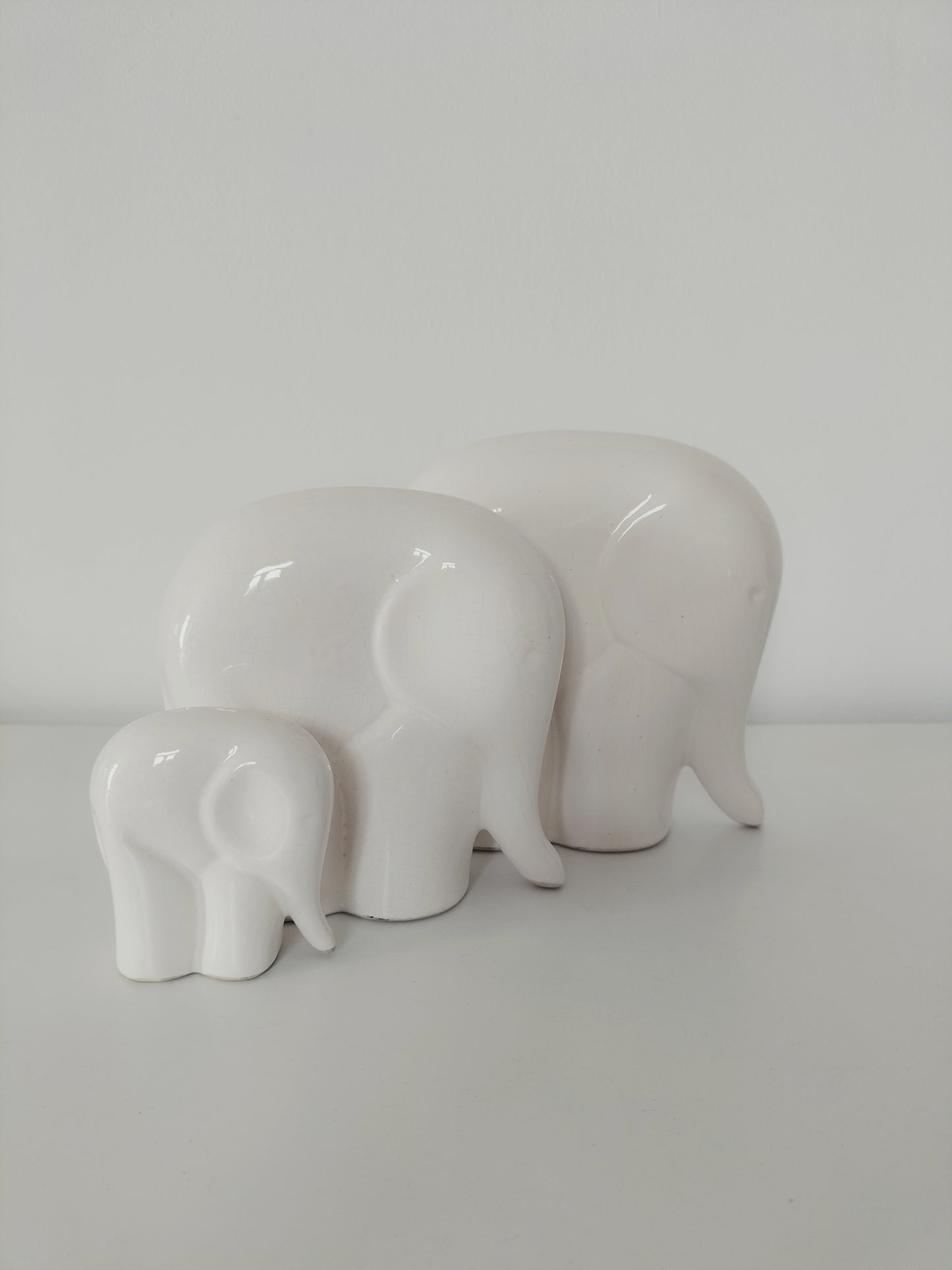 Trio d'éléphants en céramique