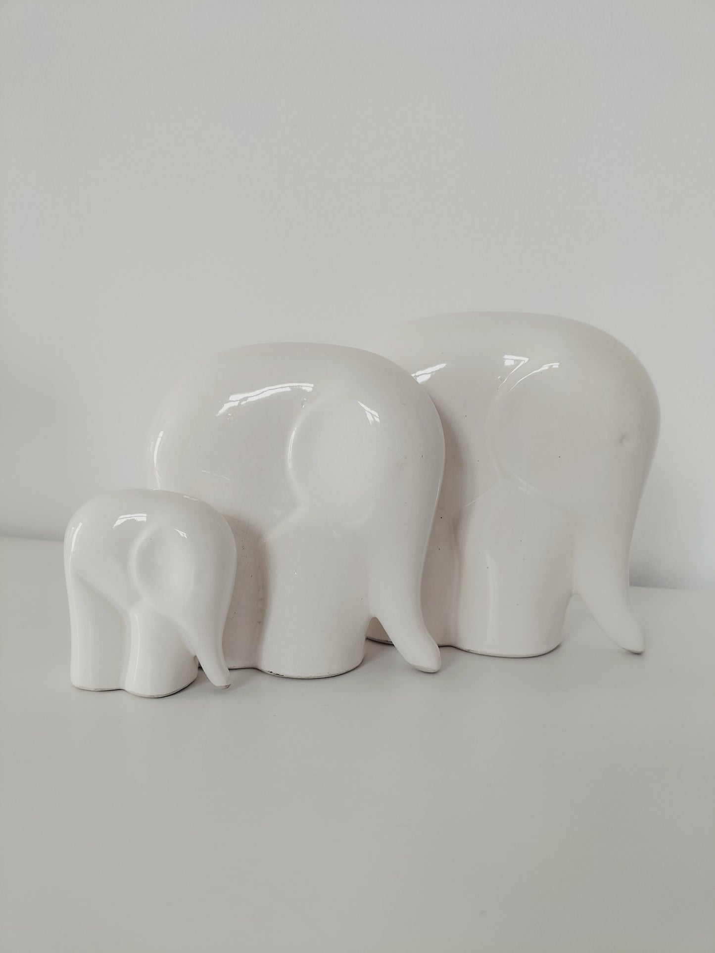 Trio d'éléphants en céramique
