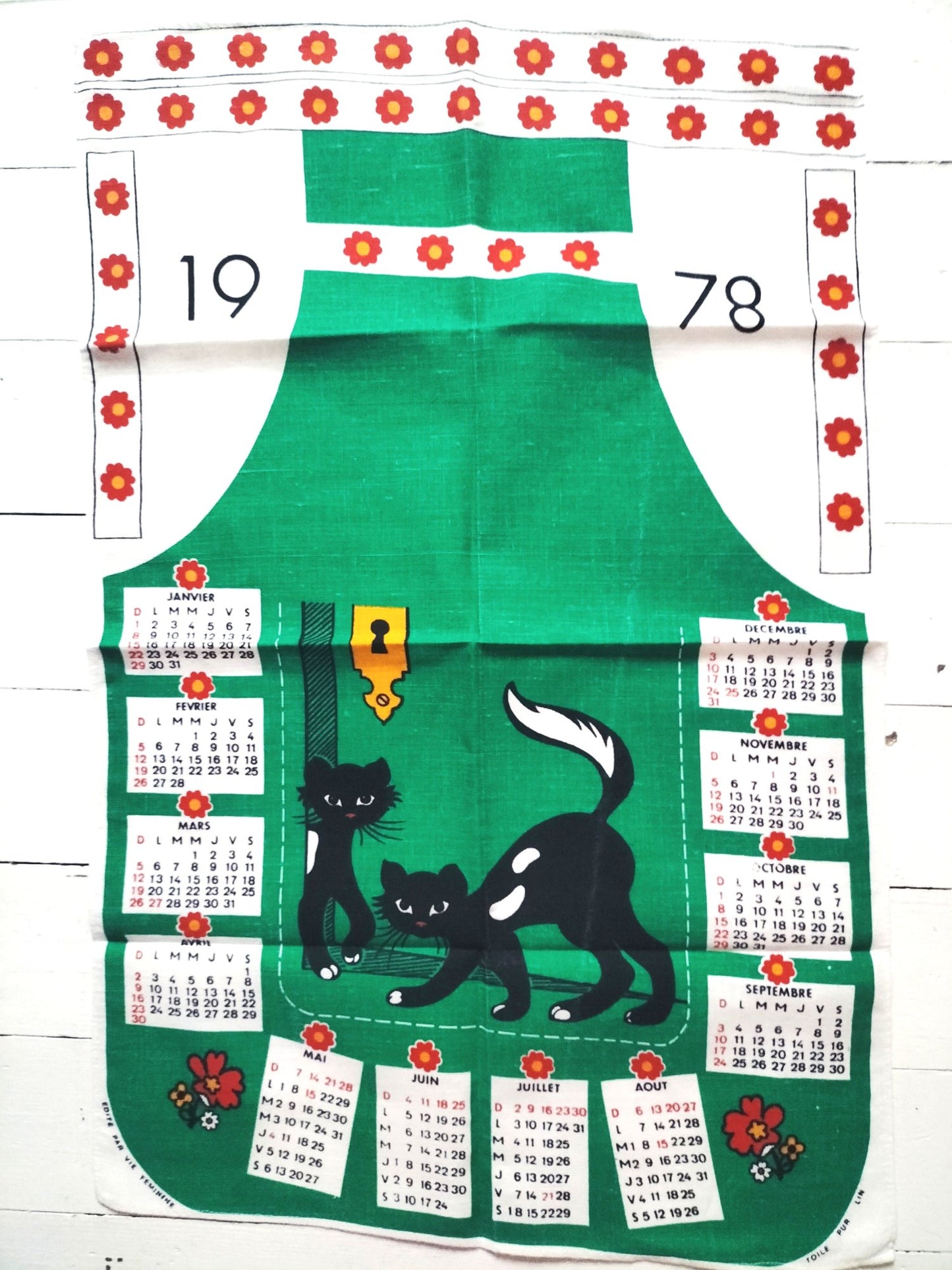 Torchon de cuisine calendrier 1978