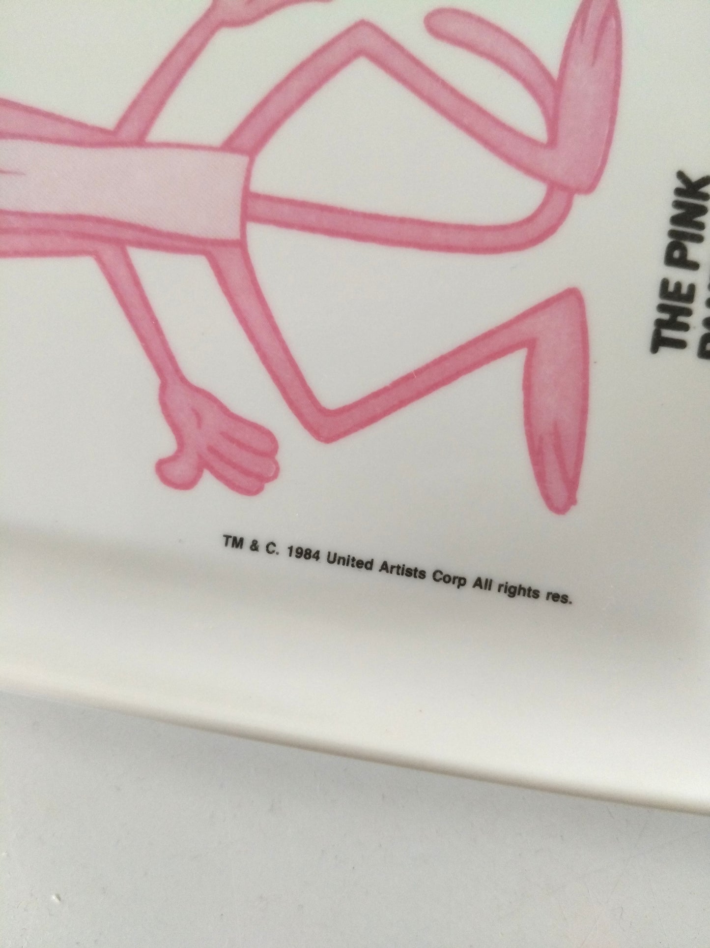 Coupelle/ vide-poches/ mini plateau melaminé la panthère Rose 1984