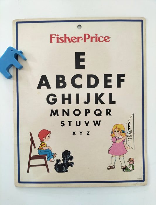 Affiche murale cartonnée "eye chart" Fisher Price 1977