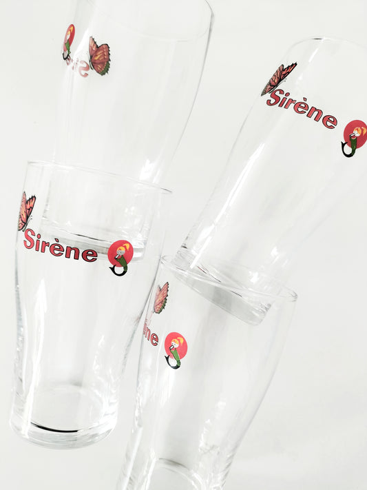 Ensemble de 4 verres publicitaires Sirène limonade