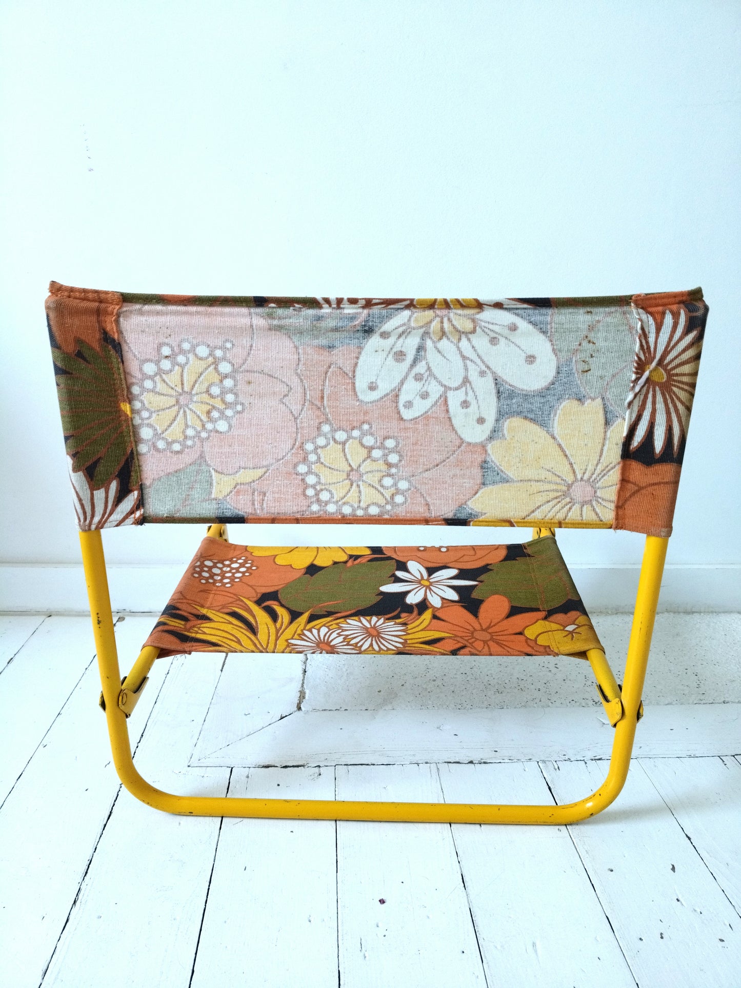 Chaise de plage pliante vintage flower power