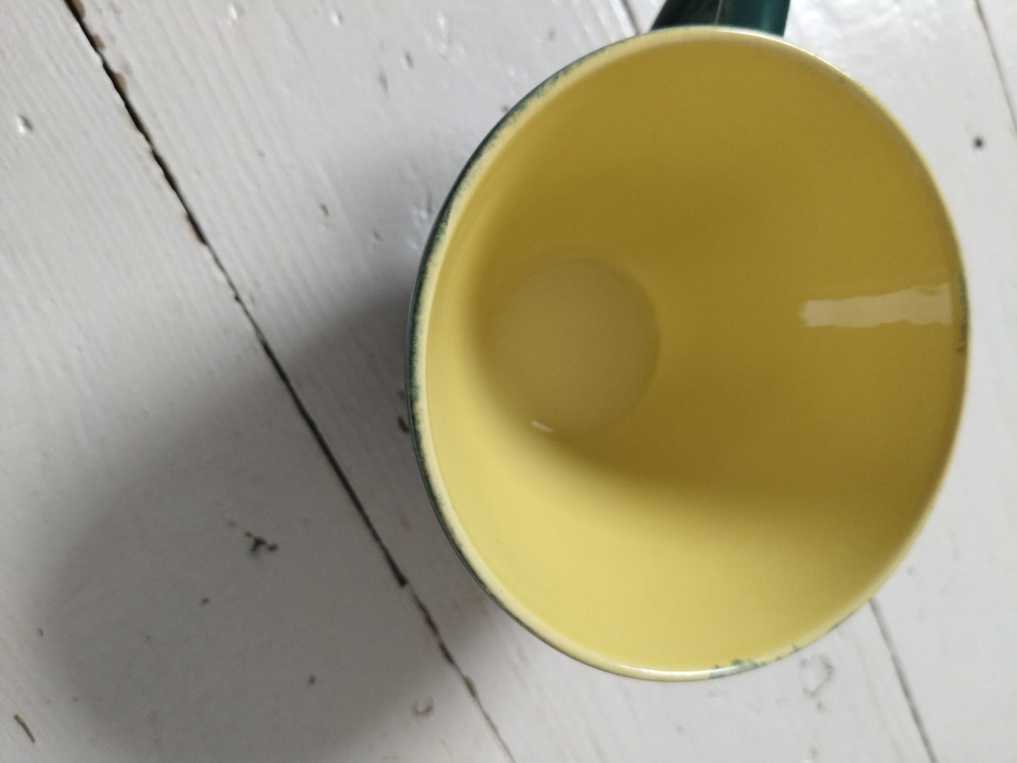 Ensemble 1 tasse verte + 1 soucoupe jaune Kéralux Boch La Louvière Miami Bicolore