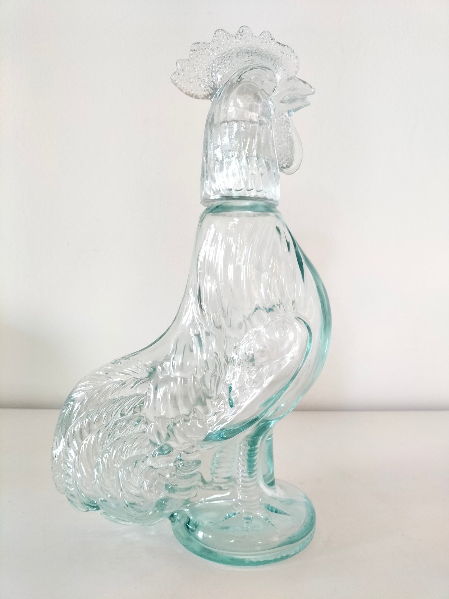 Bouteille coq en verre