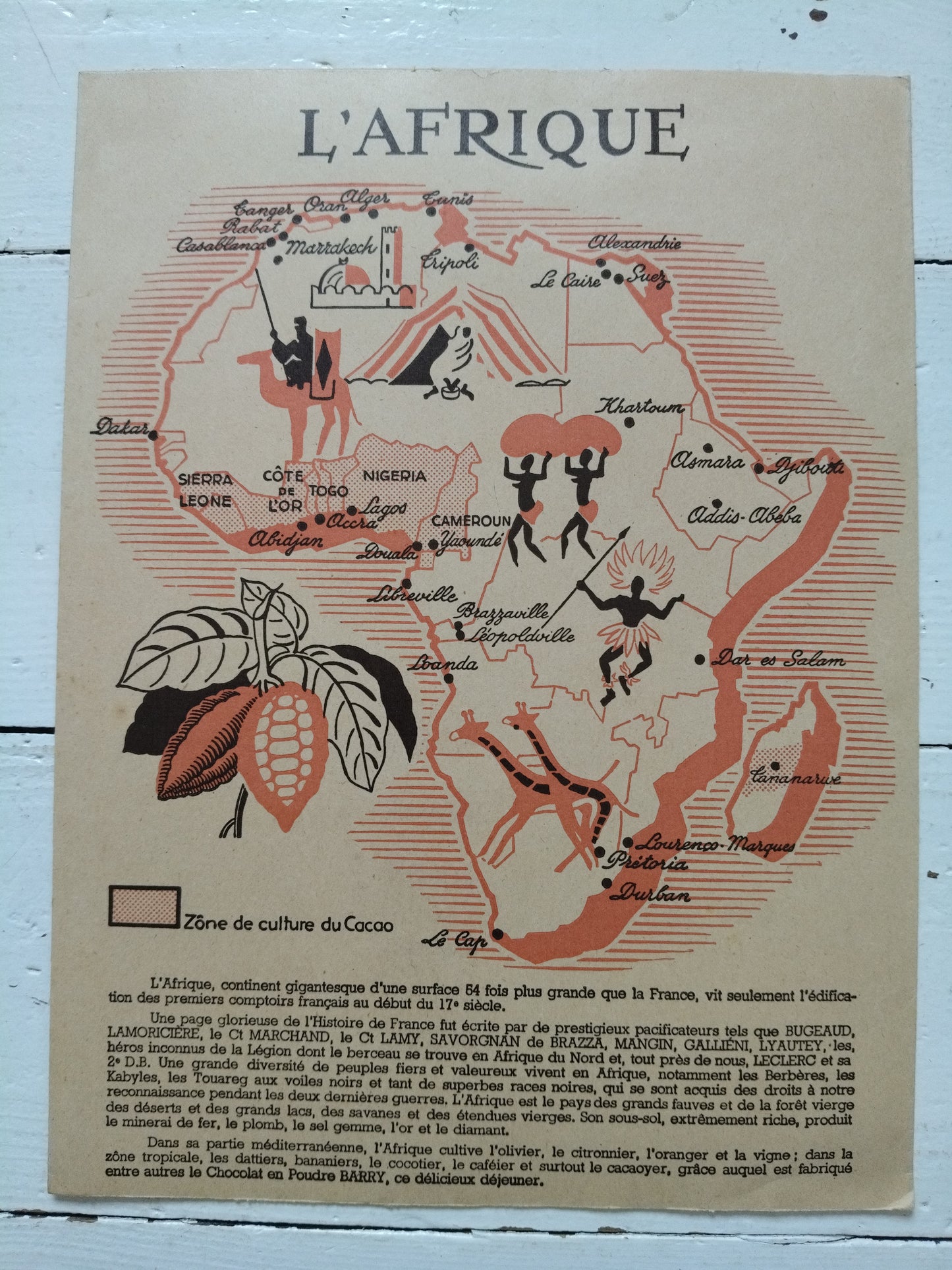 Ancien protège-cahier en papier publicitaire Cacao Barry A5
