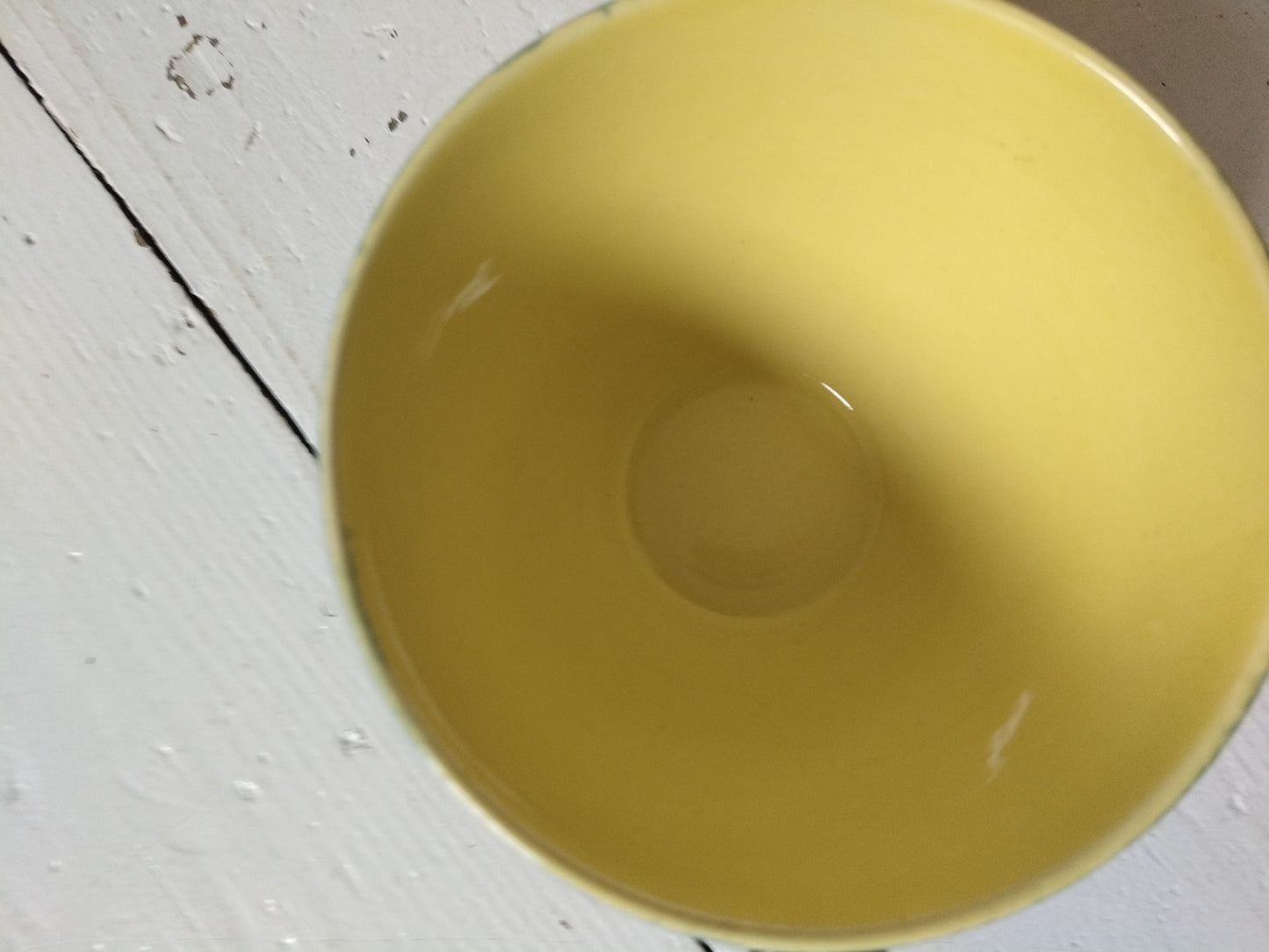 Ensemble 1 tasse verte + 1 soucoupe jaune Kéralux Boch La Louvière Miami Bicolore