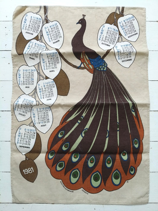 Torchon calendrier 1981 vie féminine