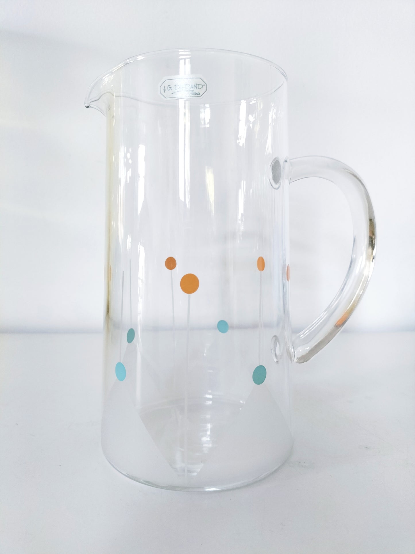 Carafe cruche pichet en verre J.G. Durand