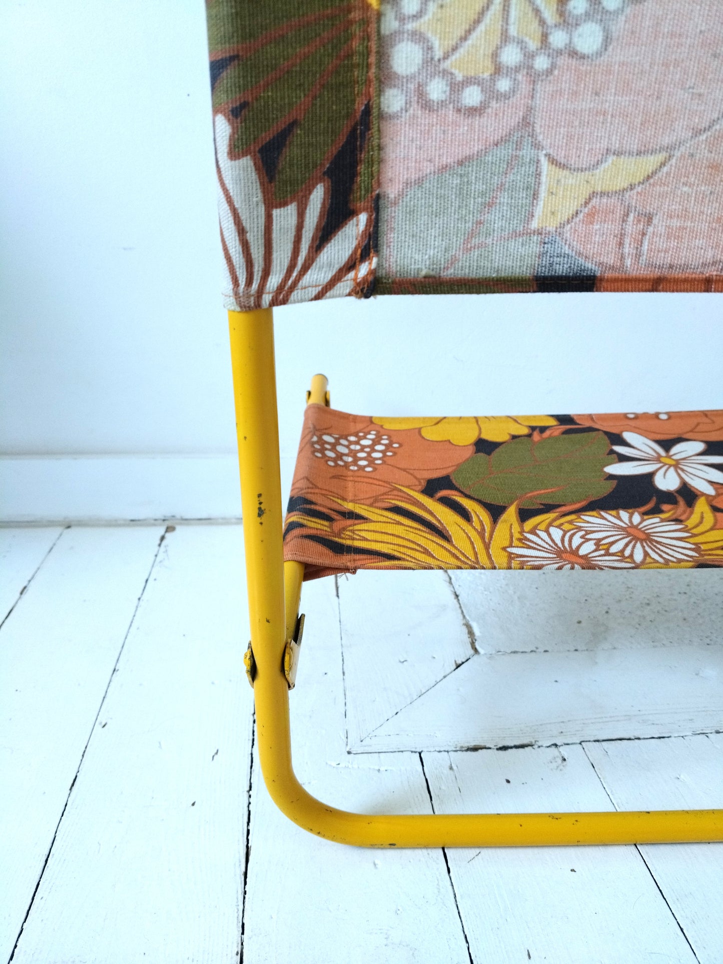 Chaise de plage pliante vintage flower power