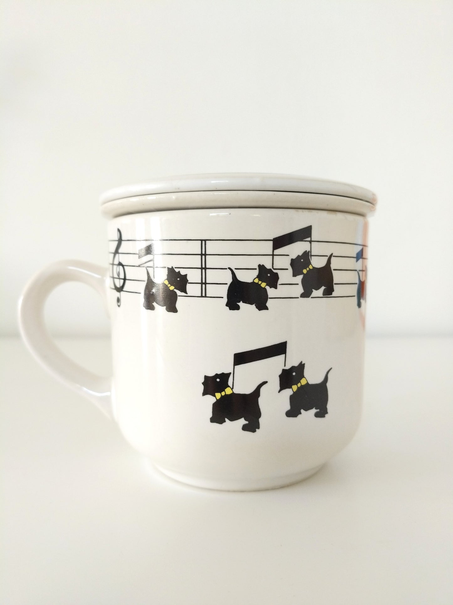 Tisanière/ tasse à thé en porcelaine KGG décor scottish terrier