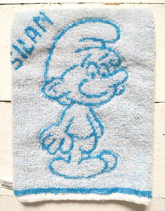 Gant de toilette Schtroumpfs publicitaire Silan