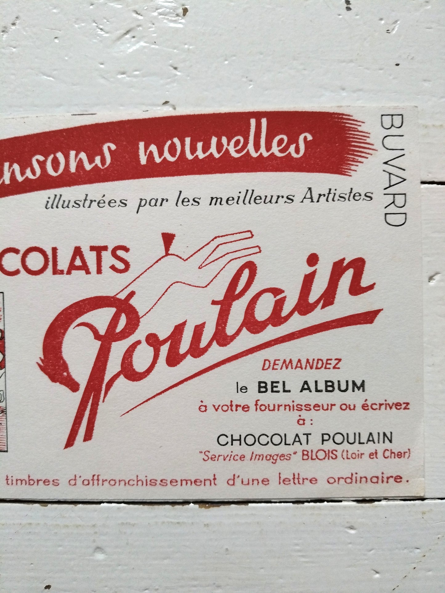Ancien buvard publicitaire chocolats Poulain