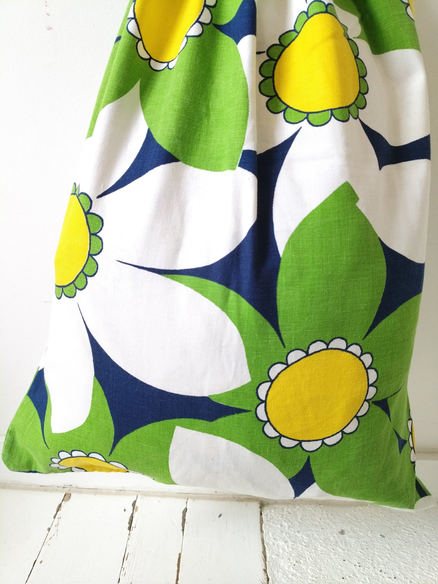 Grand sac à linge vintage en tissu
