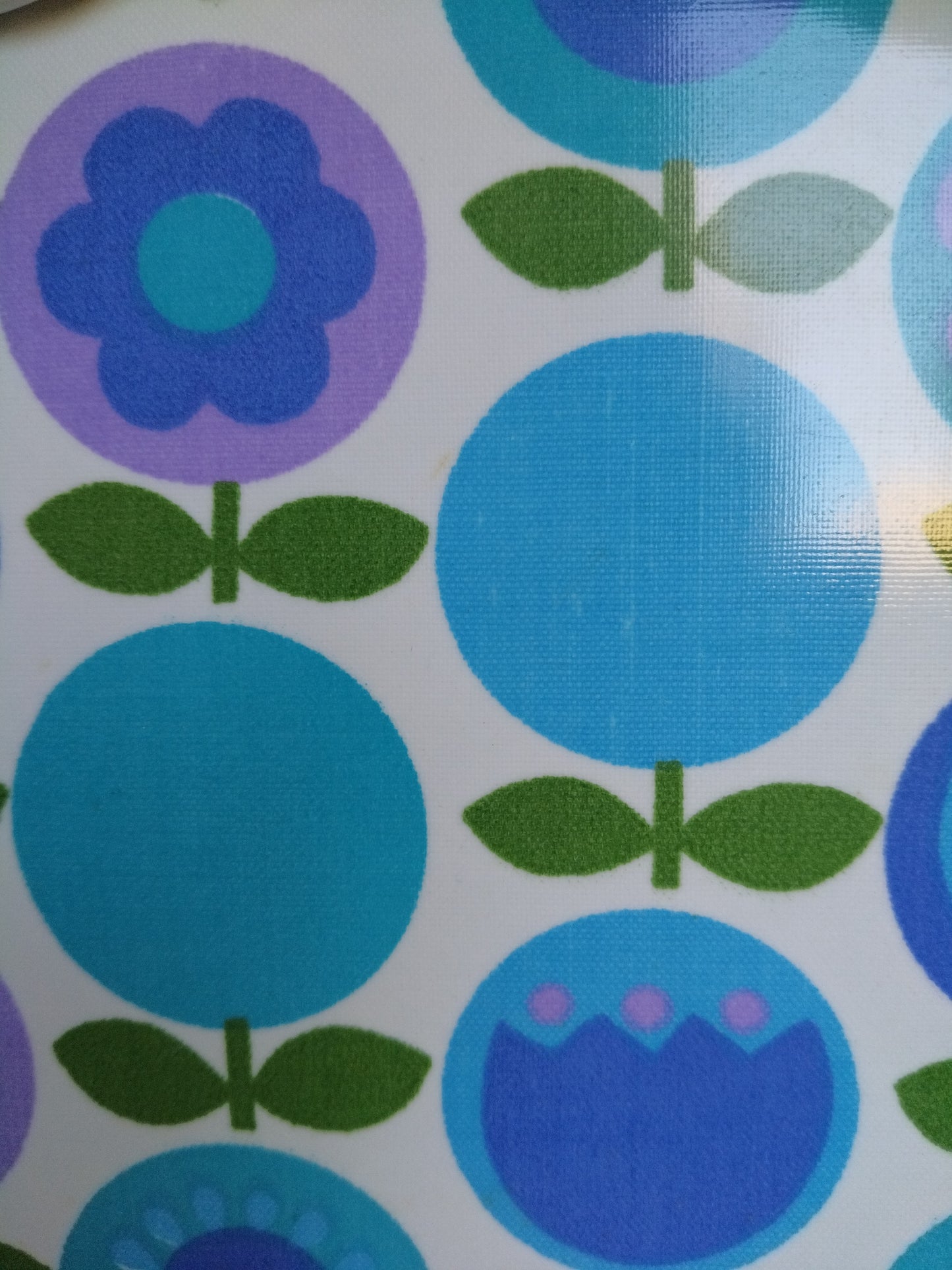 Corbeille vintage flower power en formica et scoubidou