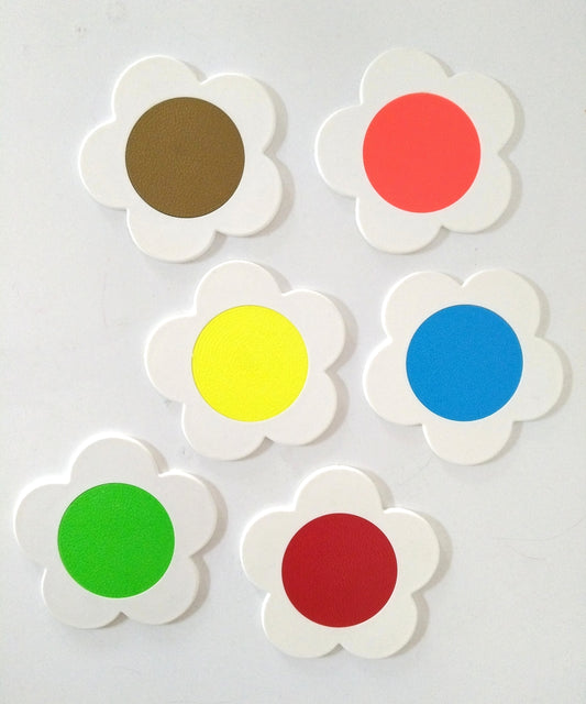 Ensemble de 6 sous-verres fleur en plastique