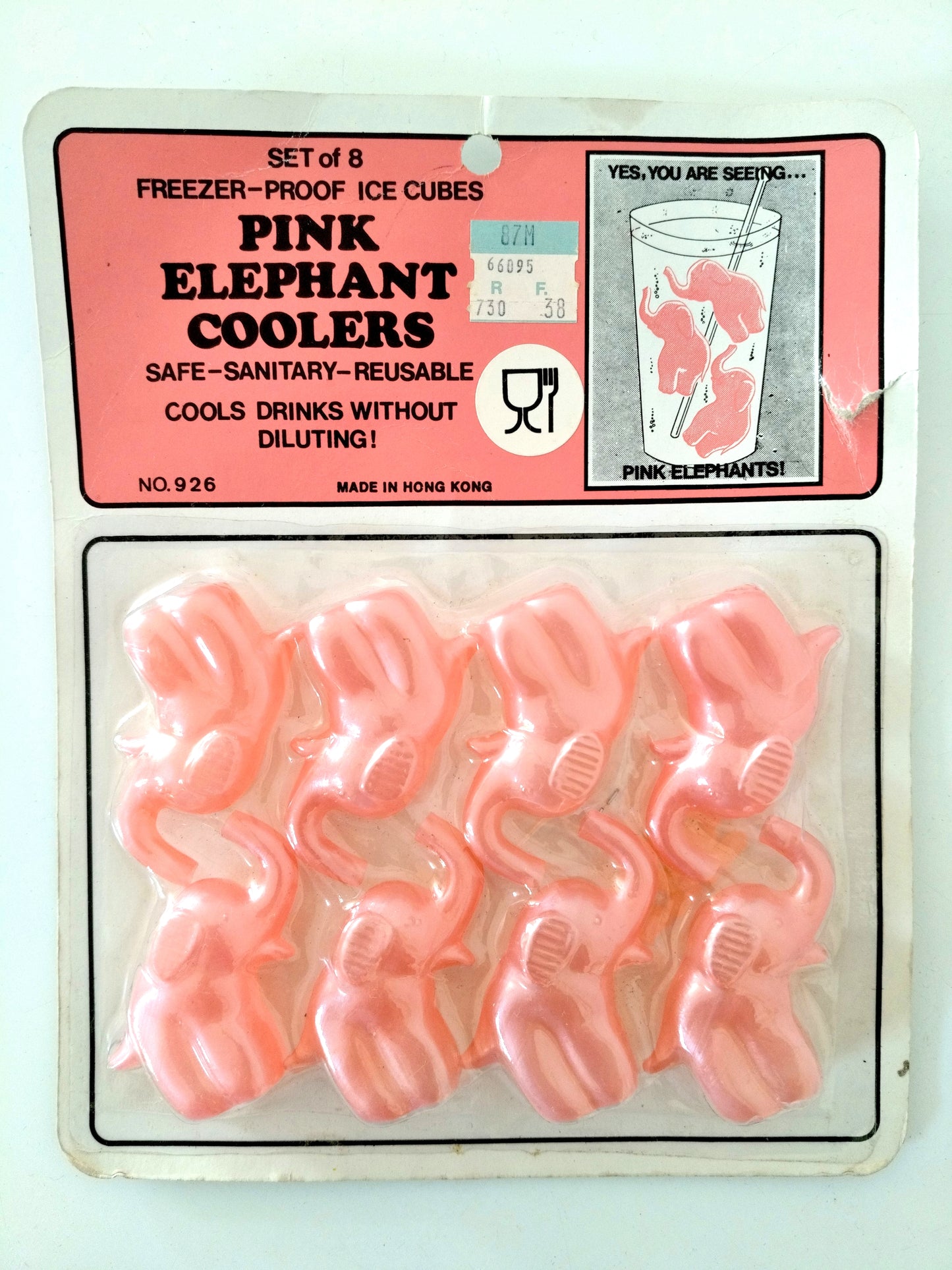Set de 8 glaçons éléphants en plastique à remplir et réutilisables Hong Kong